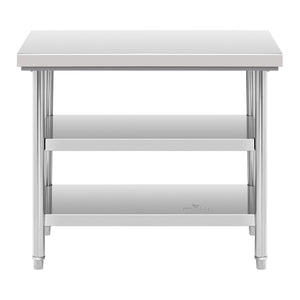 Tavolo da lavoro in acciaio inox 100 x 70 cm 600 kg 3 livelli 14_0003676