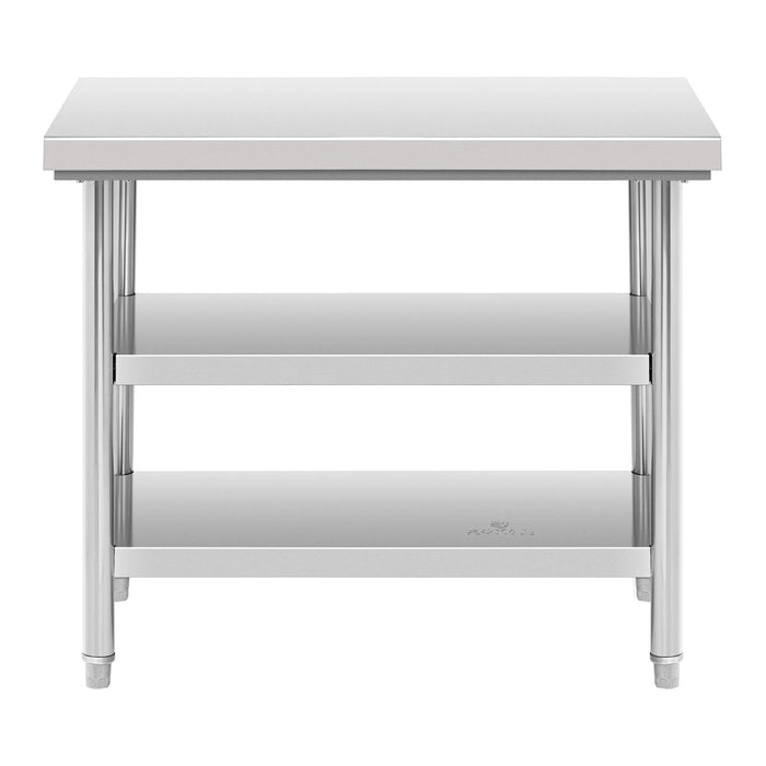Tavolo da lavoro in acciaio inox 100 x 70 cm 600 kg 3 livelli 14_0003676