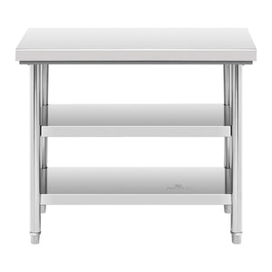 Tavolo da lavoro in acciaio inox 100 x 60 cm 600 kg 3 livelli 14_0003672