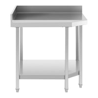 Tavolo da lavoro professionale da cucina in acciaio inox con alzatina 200 x 60 cm 14_0003647