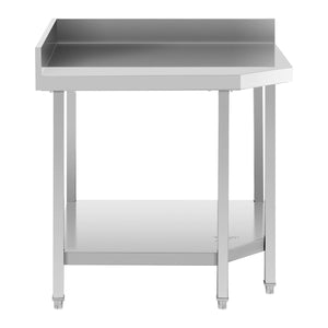 Tavolo da lavoro professionale da cucina in acciaio inox con alzatina 200 x 60 cm 14_0003647