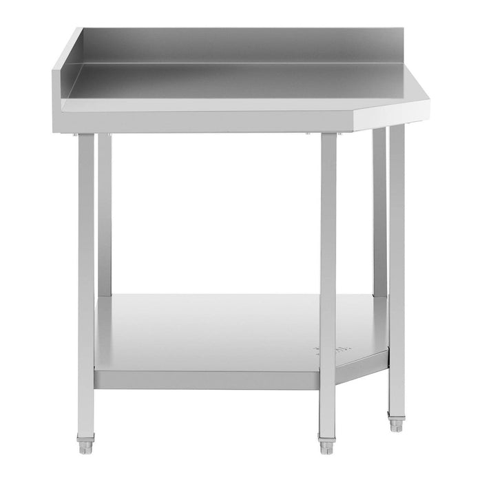 Tavolo da lavoro professionale da cucina in acciaio inox con alzatina 200 x 60 cm 14_0003647