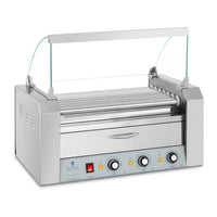 Griglia per salsicce 7 rulli 12 salsicce cassetto scaldavivande 1.765 Watt Acciaio inox 14_0001920