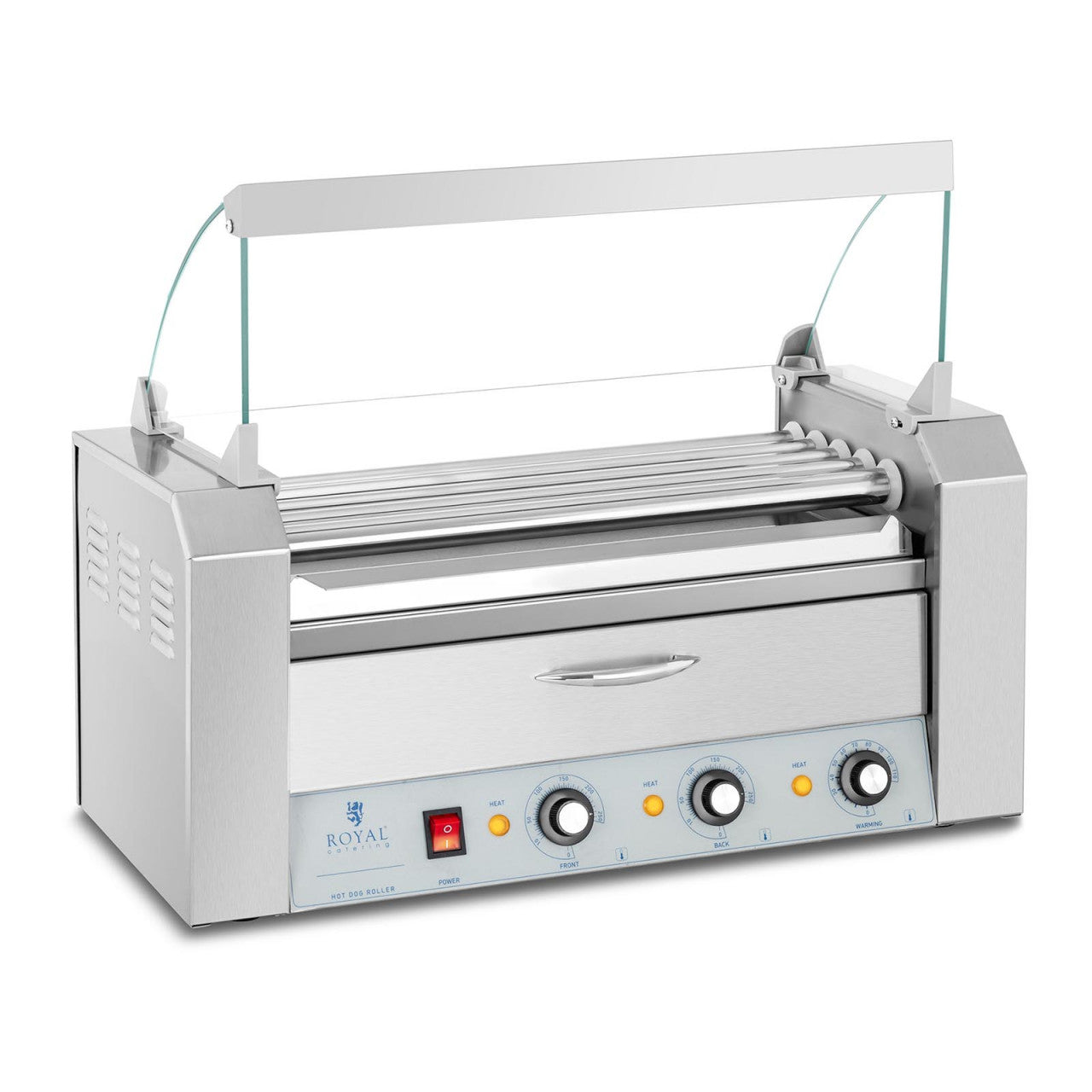 Griglia per salsicce 5 rulli cassetto scaldavivande acciaio inox 14_0001919