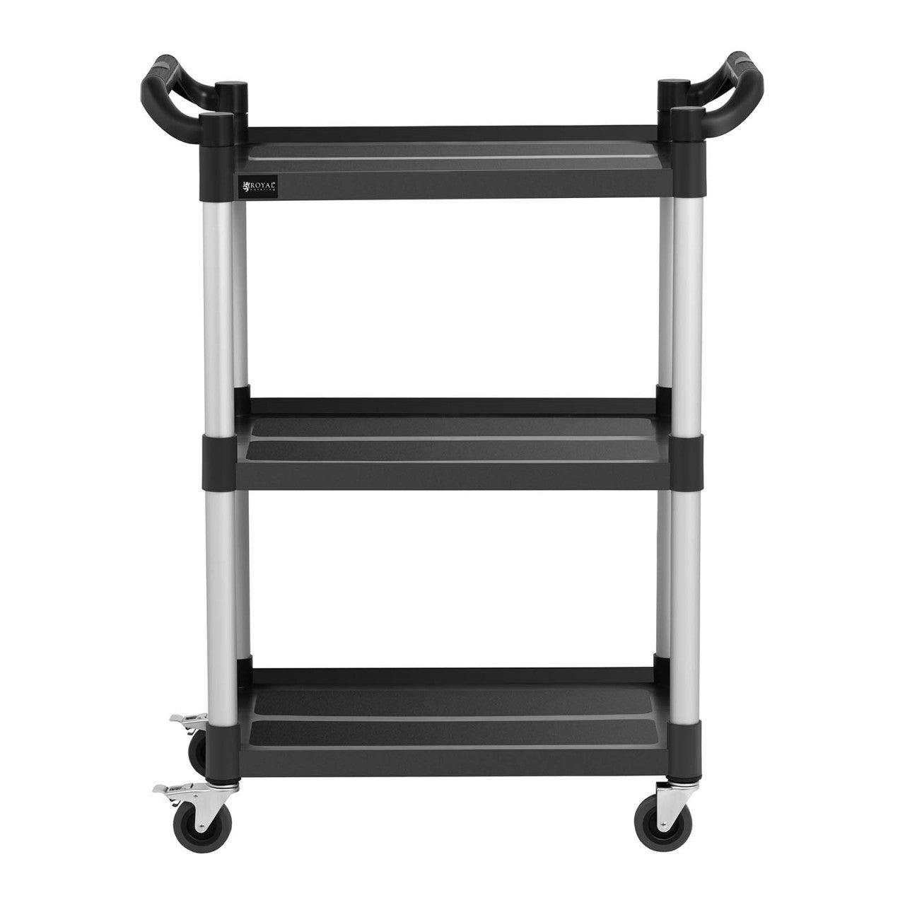 Carrello servizio cucina 3 vassoi su ruote - 63 x 40 cm - 90 kg - Nero 14_0000940