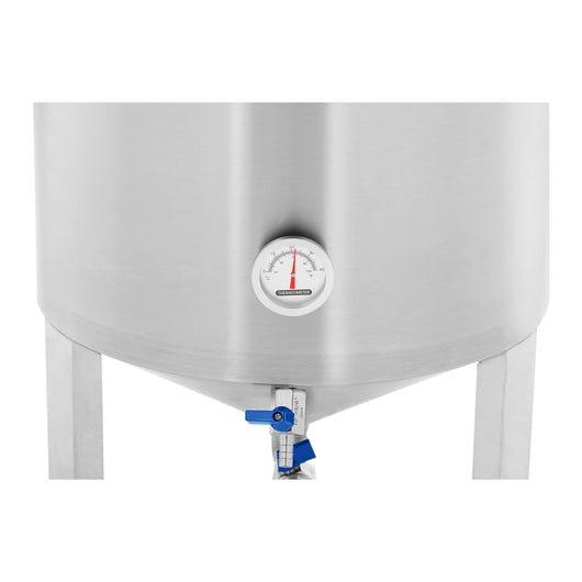 Serbatoio di fermentazione conico per fermentatore di birra in acciaio inossidabile (60 litri, intervallo di temperatura: 0-40 °C, termometro: °C / °F, doppio sistema di evacuazione) 14_0004607