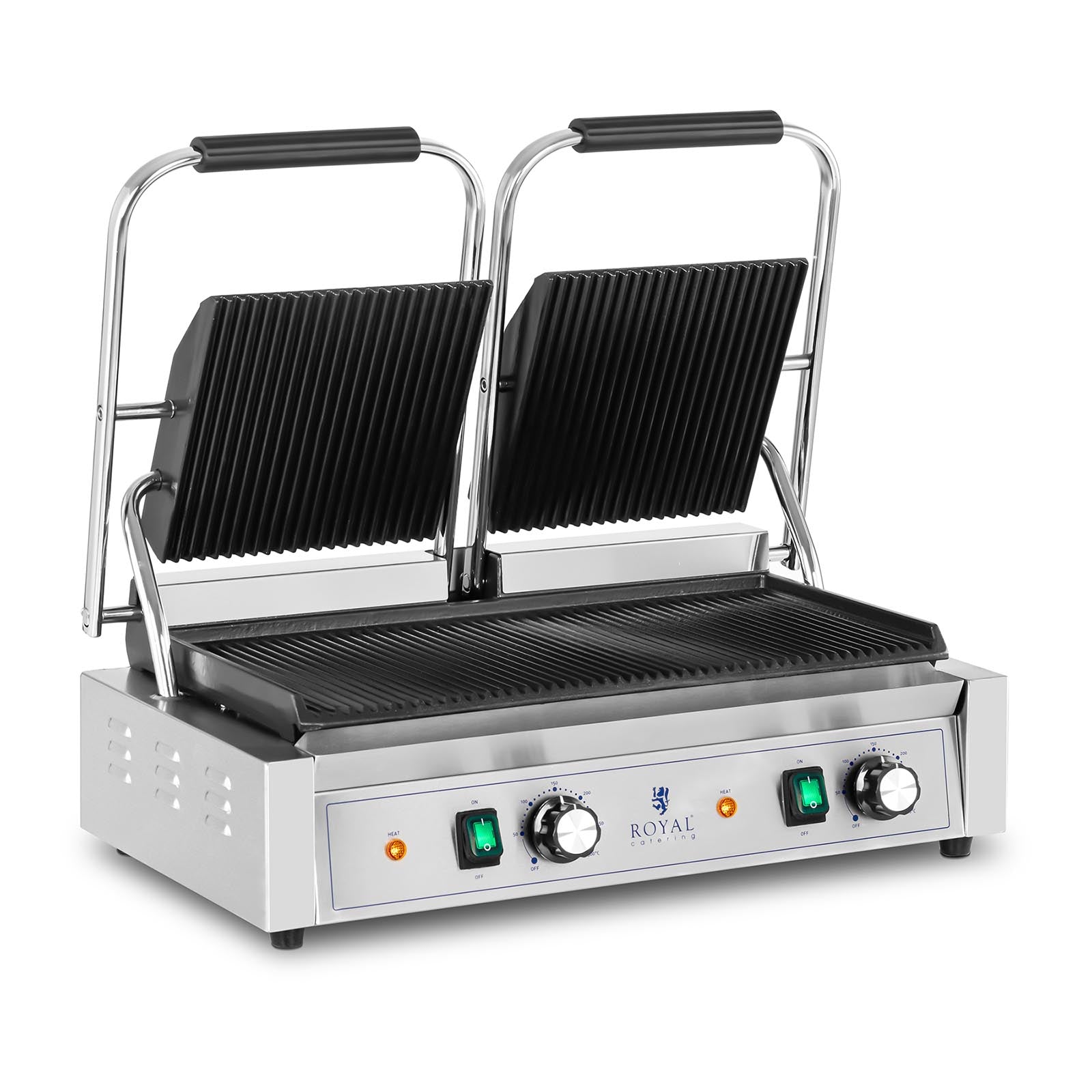 Macchina per panini doppia griglia 3.600 watt apparecchio di cottura professionale rigato acciaio inox 14_0004004