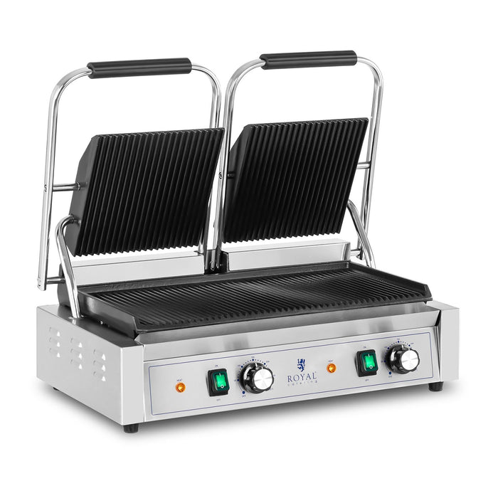 Macchina per panini doppia griglia 3.600 watt apparecchio di cottura professionale rigato acciaio inox 14_0004004