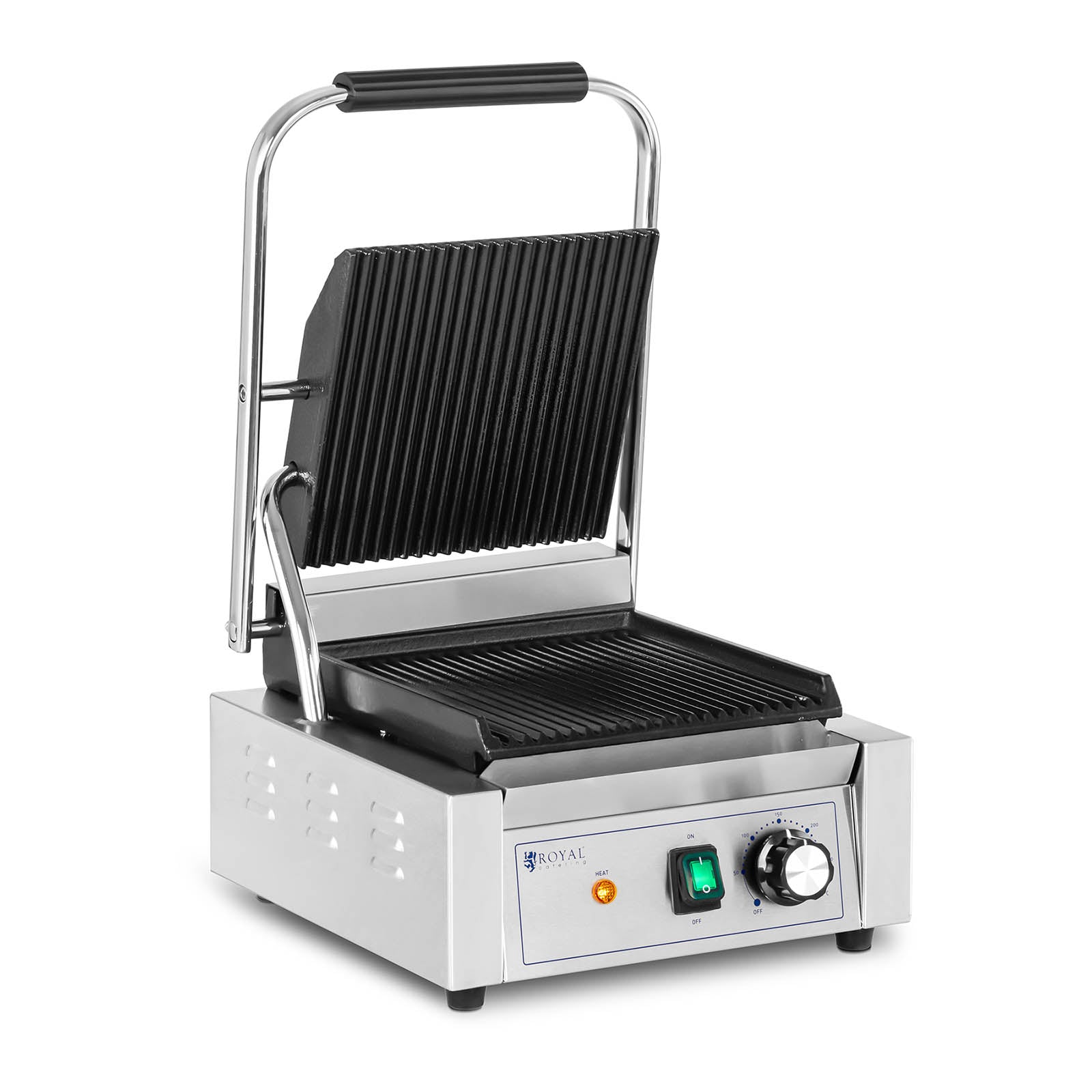Macchina per panini Panini tostatrice 1.800 Watt rigata 50 - 300 °c con raccogligrasso in acciaio inox/ghisa 14_0004010