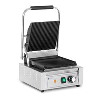 Macchina per panini Panini tostatrice 1.800 Watt rigata 50 - 300 °c con raccogligrasso in acciaio inox/ghisa 14_0004010