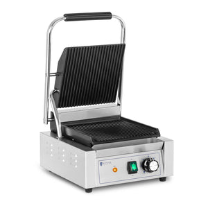 Macchina per panini Panini tostatrice 1.800 Watt rigata 50 - 300 °c con raccogligrasso in acciaio inox/ghisa 14_0004010