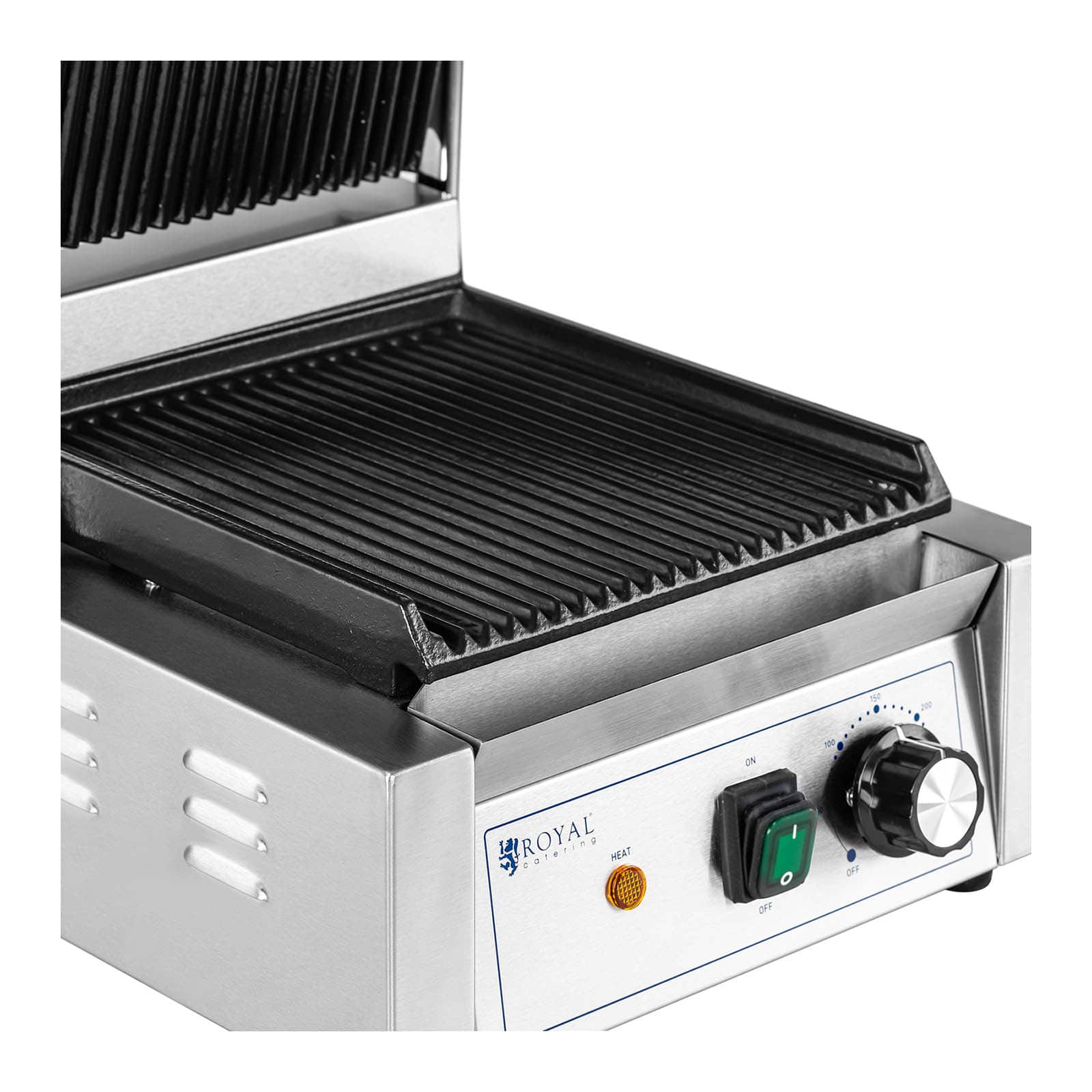 Macchina per panini Panini tostatrice 1.800 Watt rigata 50 - 300 °c con raccogligrasso in acciaio inox/ghisa 14_0004010