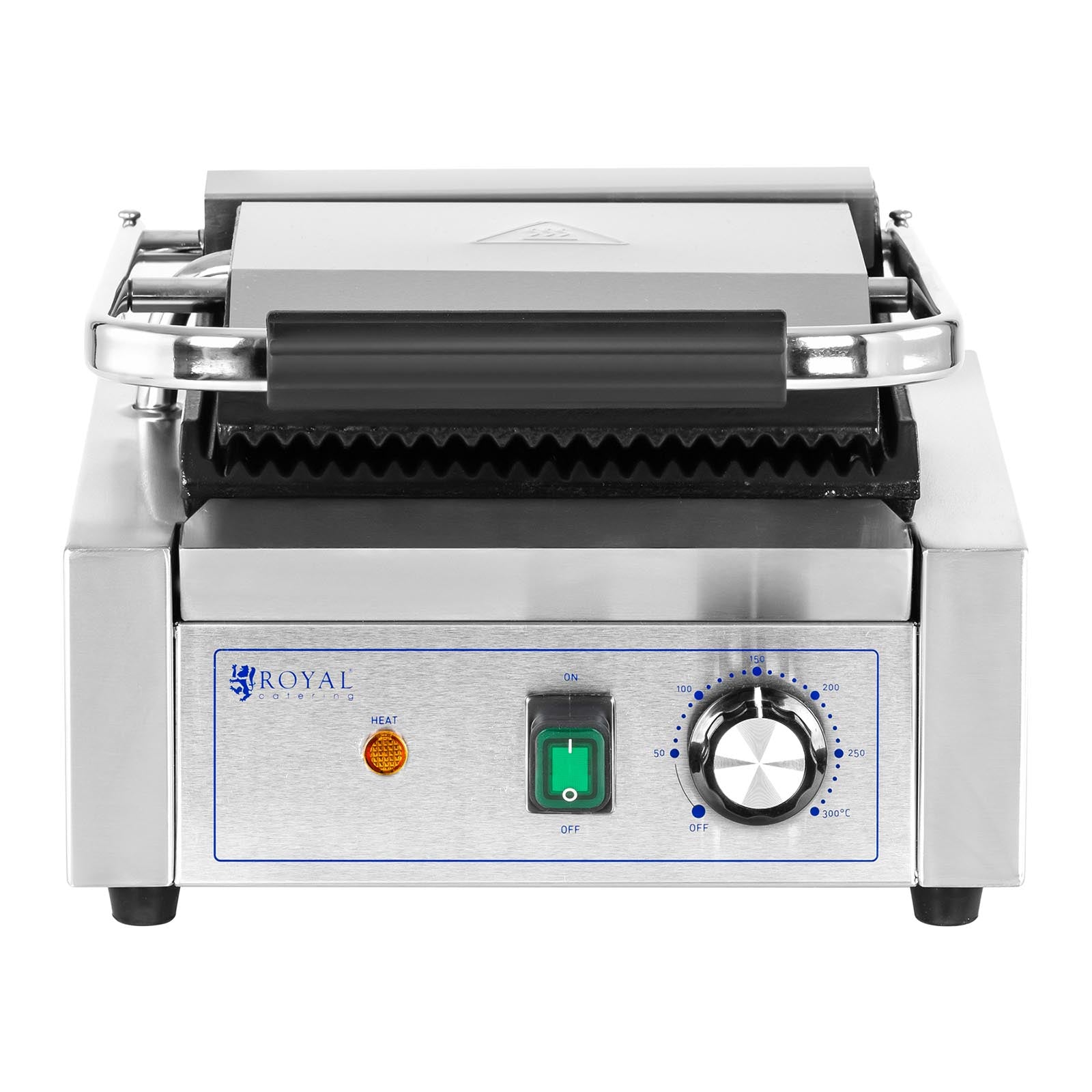 Macchina per panini Panini tostatrice 1.800 Watt rigata 50 - 300 °c con raccogligrasso in acciaio inox/ghisa 14_0004010