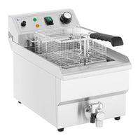 Friggitrice elettrica 9 litri 3.000 watt valvola di scarico professionale zona fredda acciaio inox 14_0003988