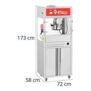 Macchina per popcorn con mobile su rotelle 71 x 56 x 71 cm acciaio inox 14_0004916