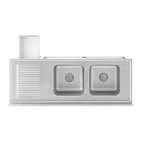 Lavello inox su vano 2 vasche inox 400 x 400 x 300 mm professionale 14_0005017