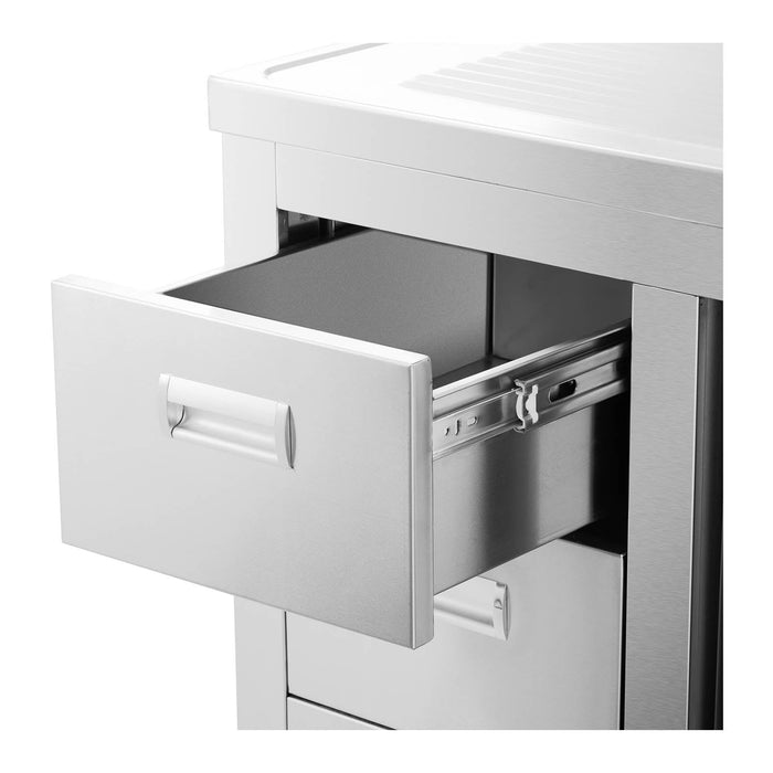 Lavello inox su vano - 1 vasca inox - 400 x 400 x 300 mm 14_0005021