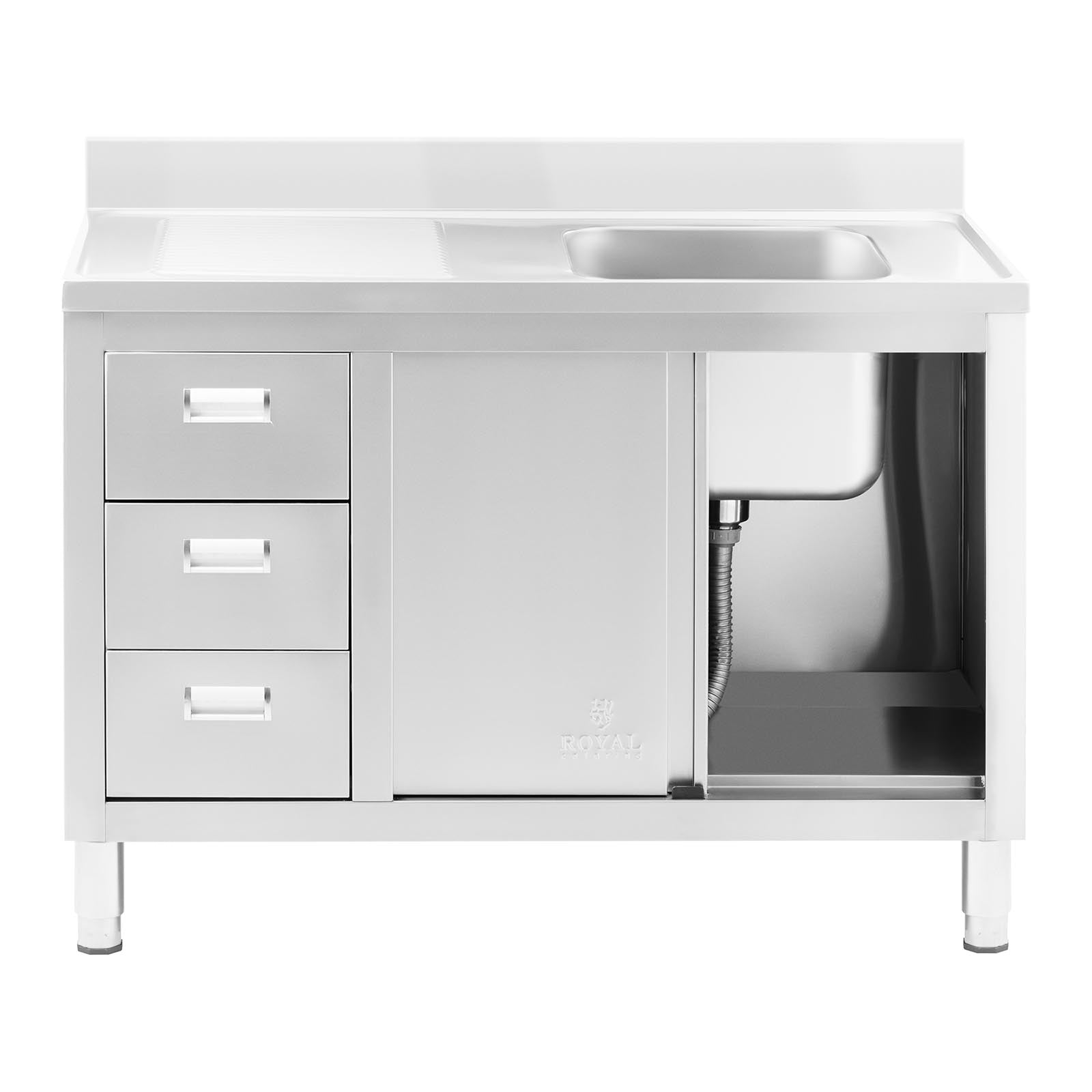 Lavello inox su vano - 1 vasca inox - 400 x 400 x 300 mm 14_0005021