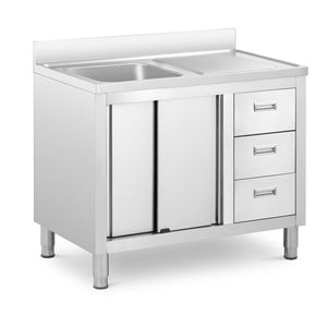 Lavello inox su vano 1 vasca inox 400 x 400 x 300 mm 14_0005024