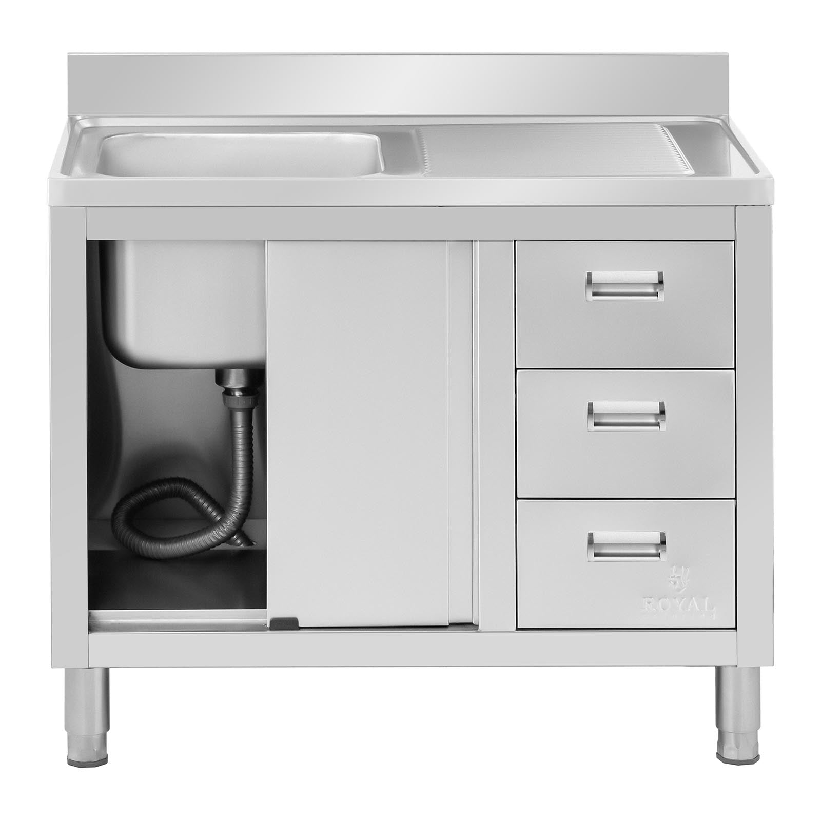 Lavello inox su vano 1 vasca inox 400 x 400 x 300 mm 14_0005024