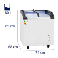 Congelatore orizzontale professionale di grandi dimensioni (volume: 180 litri, refrigerante: r290, potenza: 180 watt, range di temperatura: -30 – 5 °C, materiali: acciaio/alluminio) 14_0005274