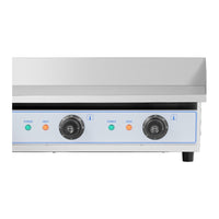 Fry top elettrico professionale in acciaio inox per tavolo ristorante doppio 2 fuochi 73 x 40 cm (2 x 2.200 watt, 730 x 400 mm, liscia) 14_0004069