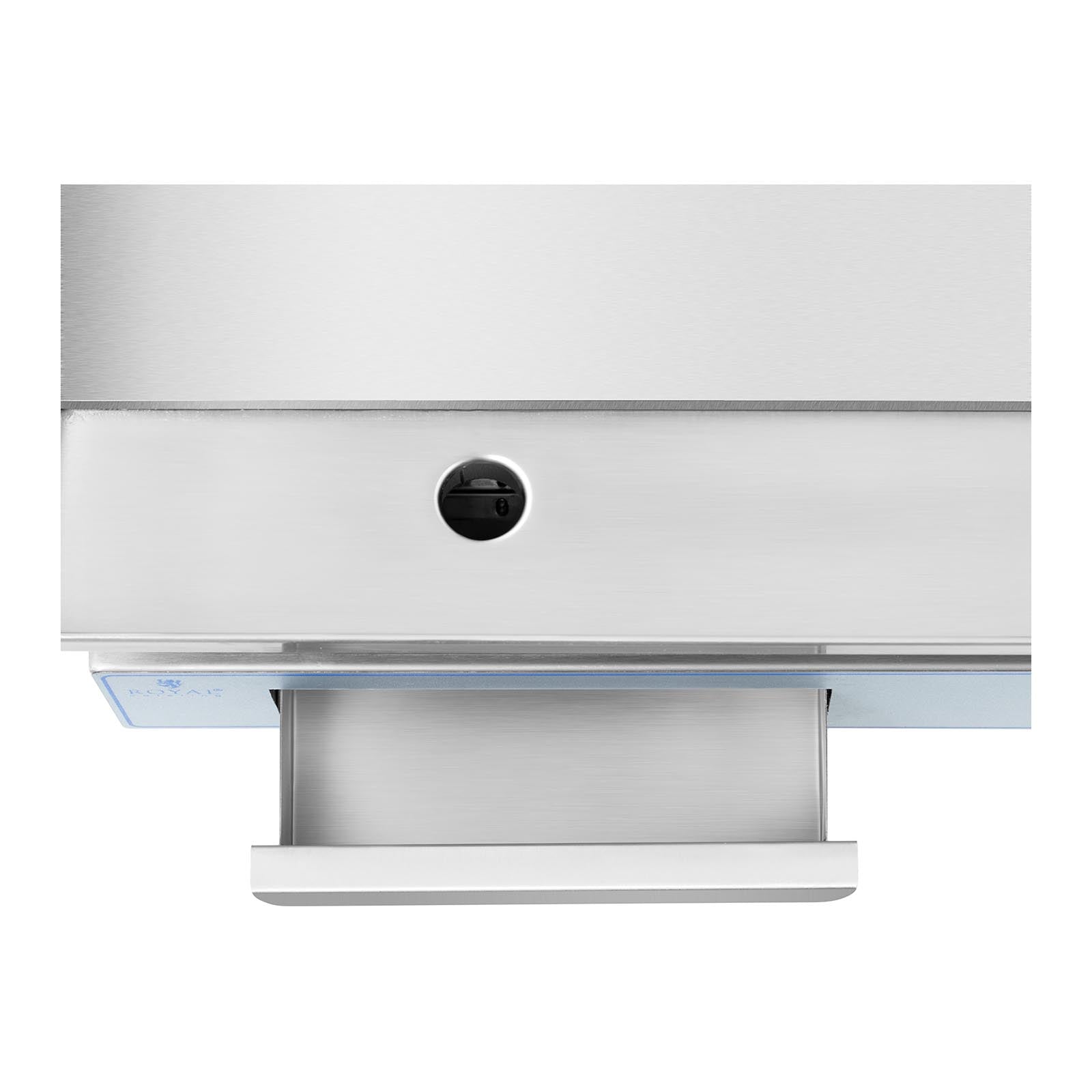 Fry top elettrico professionale in acciaio inox per tavolo ristorante doppio 2 fuochi 73 x 40 cm (2 x 2.200 watt, 730 x 400 mm, liscia) 14_0004069