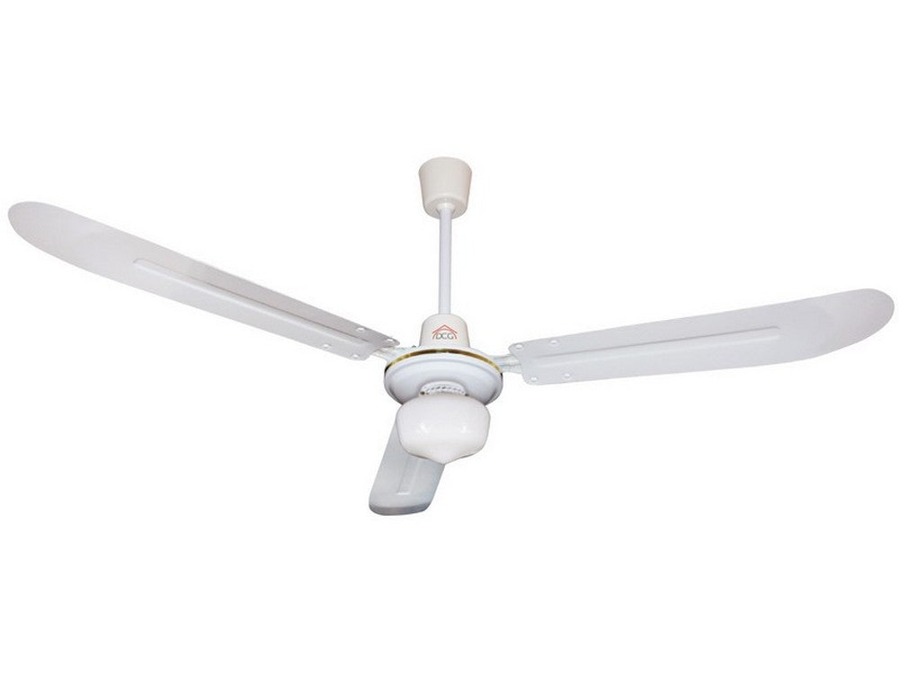 ventilatore da soffitto con 3 pale in metallo con luce 60 w ï cm. 140 cod:ferx.vit52815