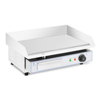 Plancha elettrica professionale in acciaio inox per tavolo ristorante 1 fuoco 55 x 40 cm (3.000 watt, 550 x 400 mm, liscia) 14_0004070
