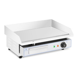 Plancha elettrica professionale in acciaio inox per tavolo ristorante 1 fuoco 55 x 40 cm (3.000 watt, 550 x 400 mm, liscia) 14_0004070