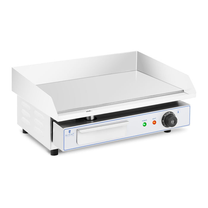 Plancha elettrica professionale in acciaio inox per tavolo ristorante 1 fuoco 55 x 40 cm (3.000 watt, 550 x 400 mm, liscia) 14_0004070
