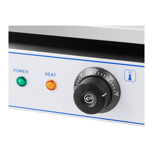 Plancha elettrica professionale in acciaio inox per tavolo ristorante 1 fuoco 55 x 40 cm (3.000 watt, 550 x 400 mm, liscia) 14_0004070