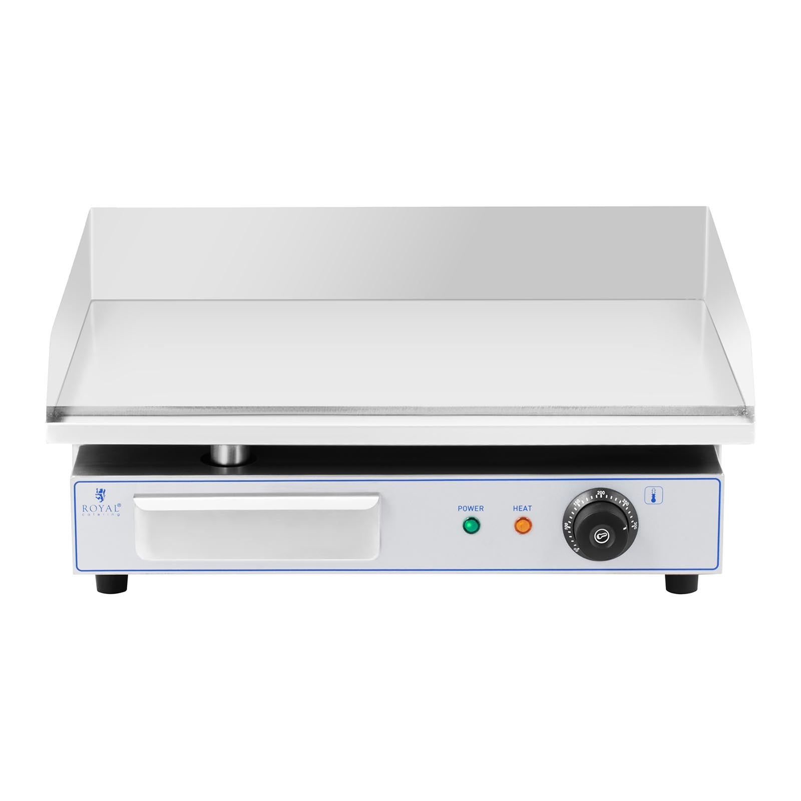 Plancha elettrica professionale in acciaio inox per tavolo ristorante 1 fuoco 55 x 40 cm (3.000 watt, 550 x 400 mm, liscia) 14_0004070