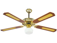 ventilatore da soffitto con 4 pale in legno con luce e telecomando 65 w ï cm. 128 cod:ferx.vit52816