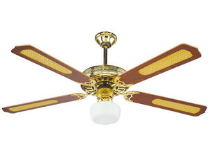 ventilatore da soffitto con 4 pale in legno con luce e telecomando 65 w ï cm. 128 cod:ferx.vit52816