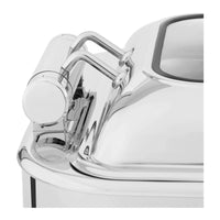 Scaldavivande professionale GN 2/3 fondo piatto (acciaio inox, vetro temperato, 5,3 litri, 1 bacinella GN 2/3, maniglia cool touch, oblò) 14_0004234