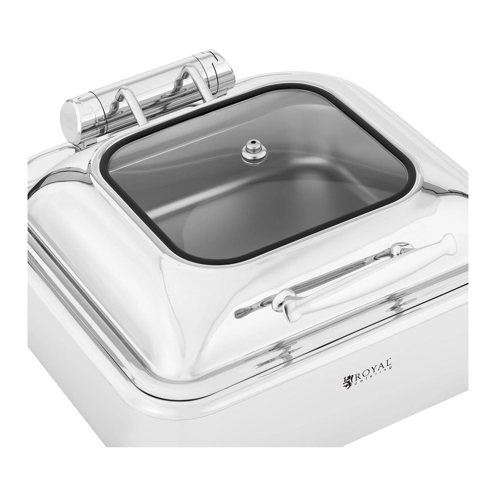 Scaldavivande professionale GN 2/3 fondo piatto (acciaio inox, vetro temperato, 5,3 litri, 1 bacinella GN 2/3, maniglia cool touch, oblò) 14_0004234