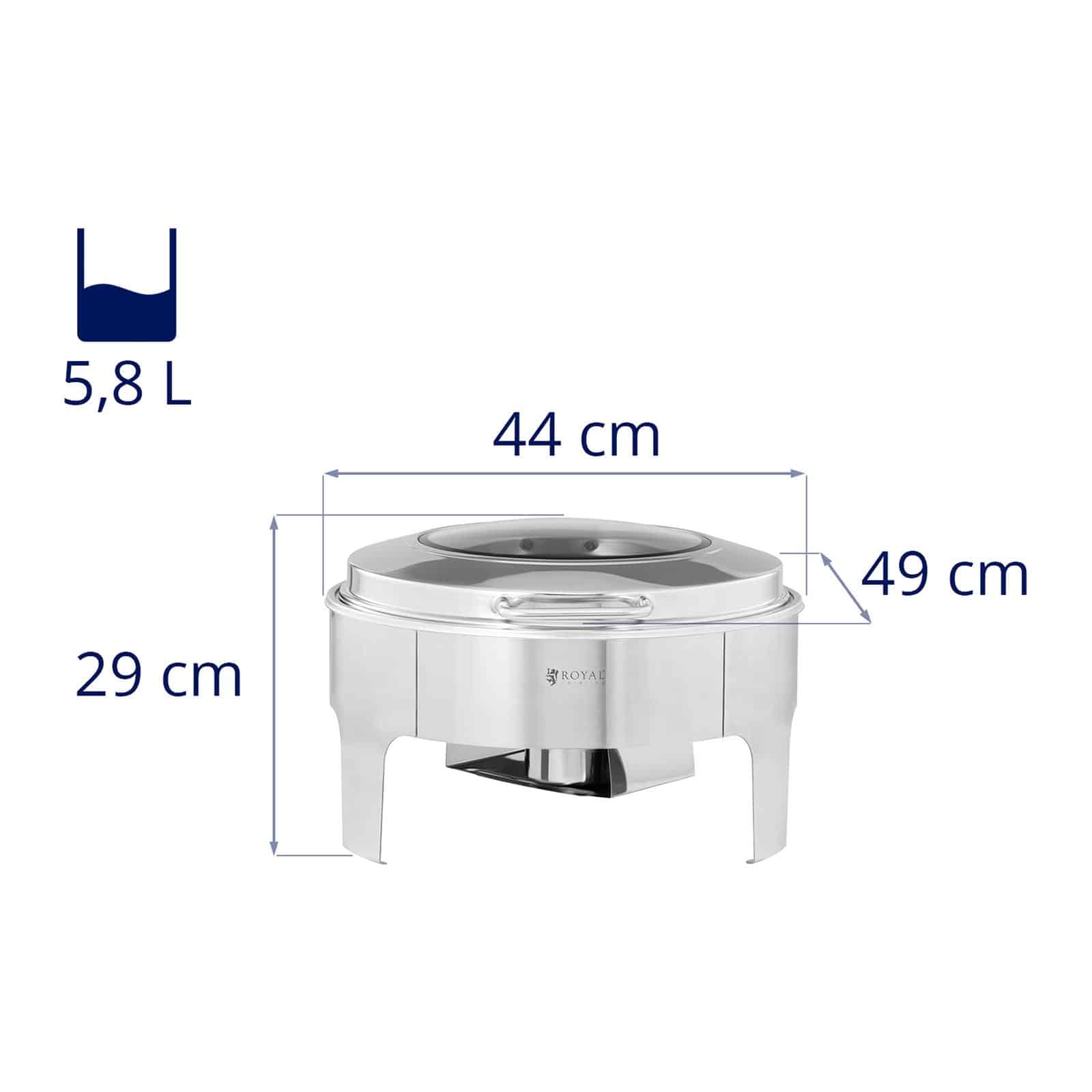 Scaldavivande tondo 5,8 litri oblò inox 1 fuoco 14_0004244