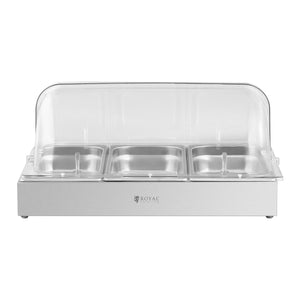 Vetrina buffet 3 x 2,6 litri 535 x 335 x 250 mm acciaio inox / plastica (policarbonato) 14_0005384