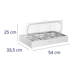 Vetrina buffet 3 x 2,6 litri 535 x 335 x 250 mm acciaio inox / plastica (policarbonato) 14_0005384