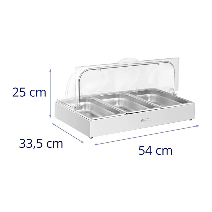 Vetrina buffet 3 x 2,6 litri 535 x 335 x 250 mm acciaio inox / plastica (policarbonato) 14_0005384