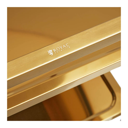 Carrello di servizio su ruote in acciaio inox servizio piatti cucina ristorante mensa catering (240 kg max., 3 vassoi da 89,5 x 49,5 cm, interasse 270 mm) 14_0005028