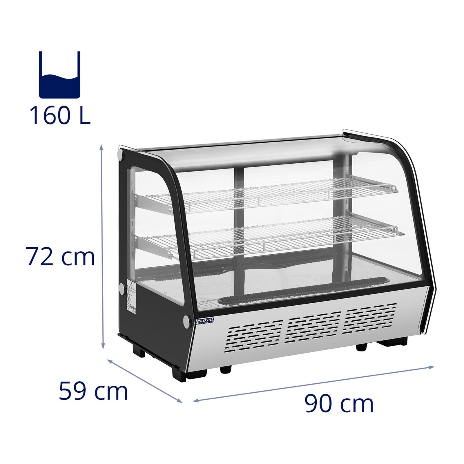Vetrina refrigerata - 160 litri - 3 livelli - inox 14_0005385