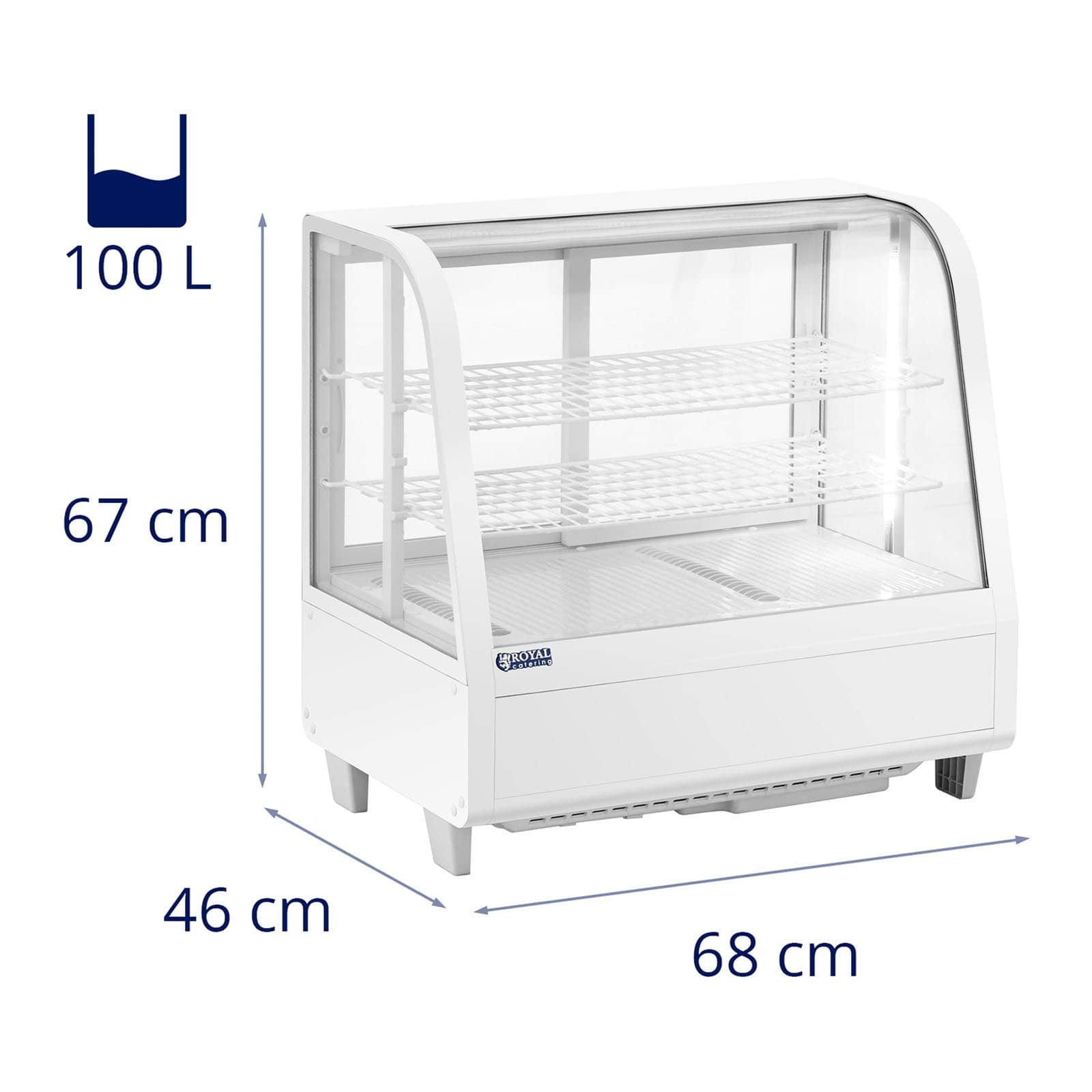 Vetrina refrigerata 100 litri 3 livelli plastica vetro temperato bianco 14_0005387