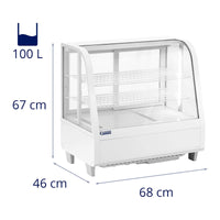 Vetrina refrigerata 100 litri 3 livelli plastica vetro temperato bianco 14_0005387