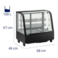 Vetrina refrigerata 100 litri 3 livelli plastica vetro temperato nero 14_0005388