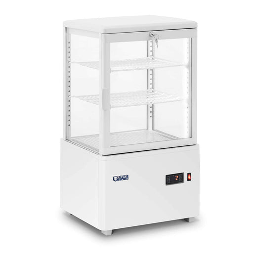 Vetrina refrigerata 58 litri 3 livelli con serratura plastica vetro temperato bianco 14_0005391