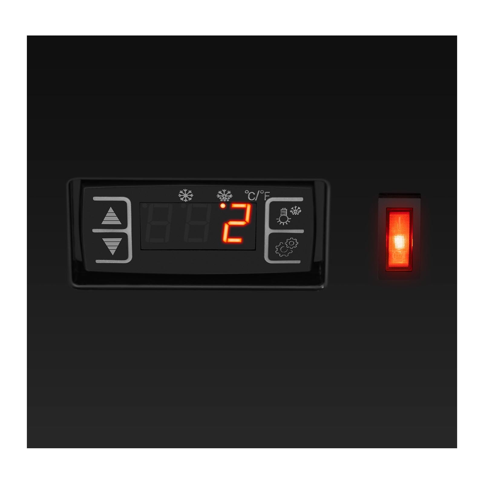 Vetrina refrigerata 58 litri 3 livelli con serratura vetro temperato nero plastica 14_0005392