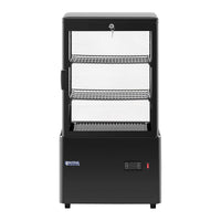 Vetrina refrigerata 58 litri 3 livelli con serratura vetro temperato nero plastica 14_0005392