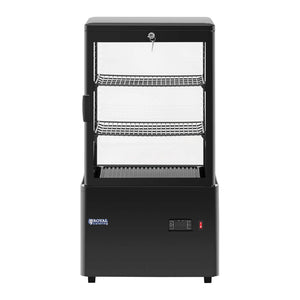 Vetrina refrigerata 58 litri 3 livelli con serratura vetro temperato nero plastica 14_0005392